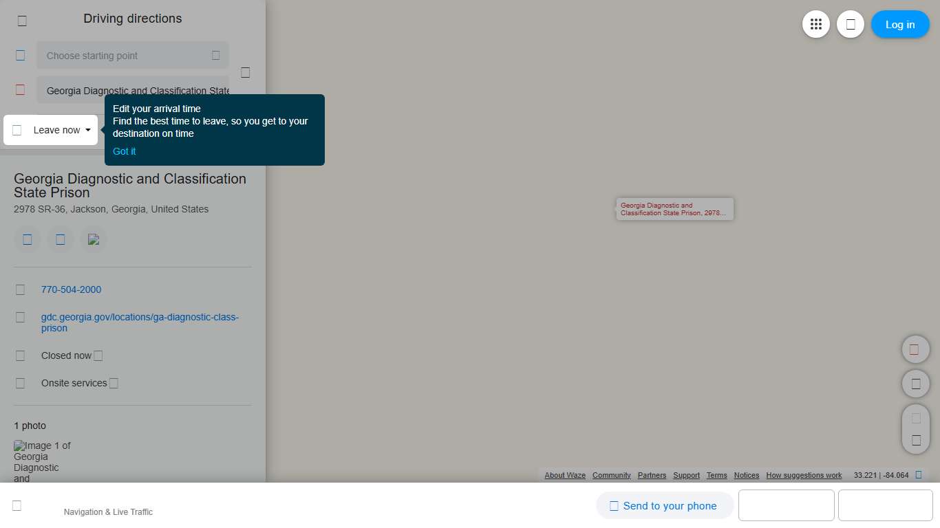 Driving directions to Georgia Diagnostic and Classification State Prison, 2978 SR-36, Jackson - Waze